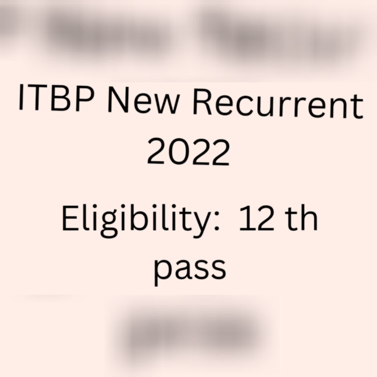 ITBP Head Constable Dresser Veterinary Recruitment 2022